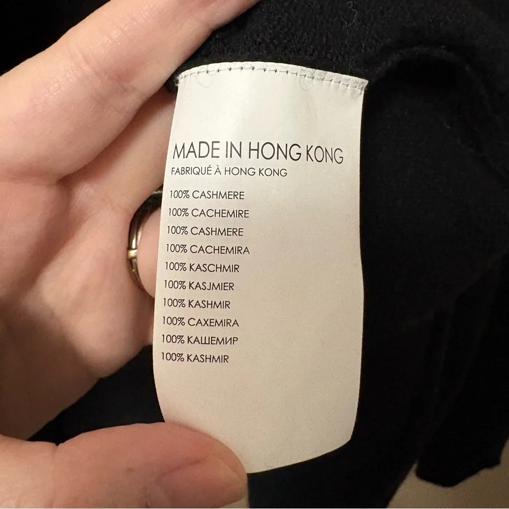 Club Monaco Cristina 100% Cashmere Shawl Lapel Cardigan Sweater Black XS